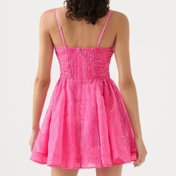 Aje Evangeline Cornelli Lace Mini Dress in Protea Pink NWT - Picture 4 of 9